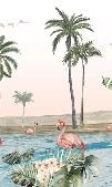 Papel pintado Oasis flamingo