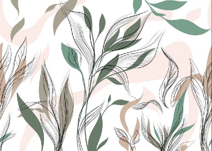 Papel pintado panorámico de flores gráficas