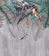 Papier peint wc Feuilles & Birds, XXL, tendance