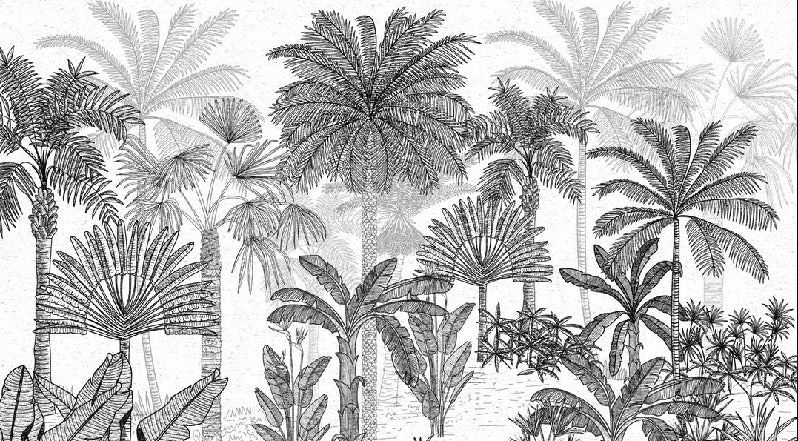 Papel pintado de moda en la jungla de coco