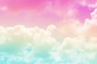 Papel pintado moderno con nubes rosas y azules