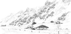 Papier peint Clusaz ski fond montagne Confins