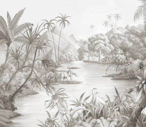 Pintoresco fondo de pantalla panorámico de la selva