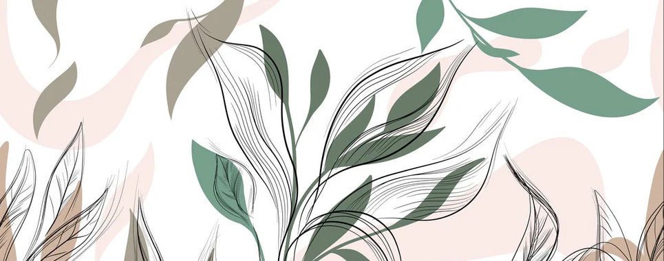 Papel pintado panorámico de flores gráficas