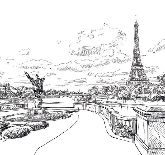 Papel pintado del puente de Bir Hakeim Vista de la Torre Eiffel