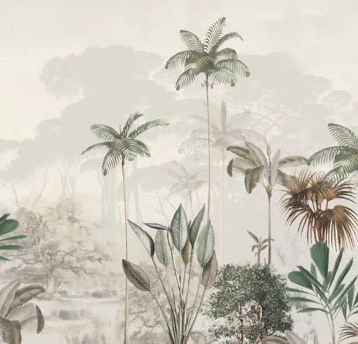 Papier peint panoramique jungle eden vert