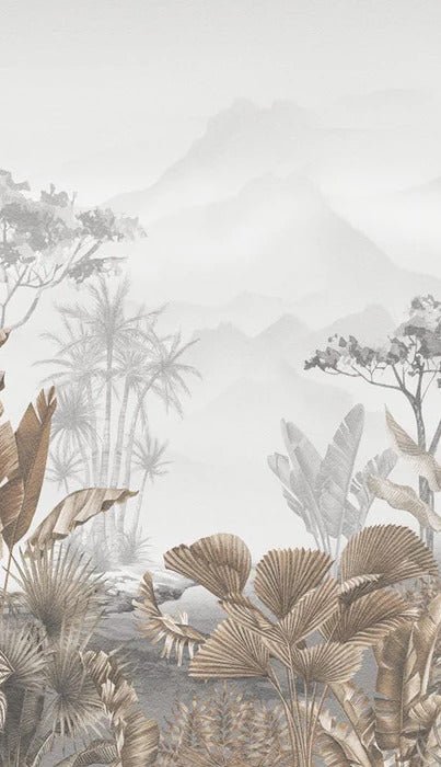 Papier peint tendance tropical sepia, XXL, tendance
