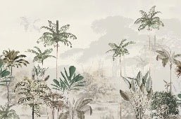 Papier peint panoramique jungle eden vert
