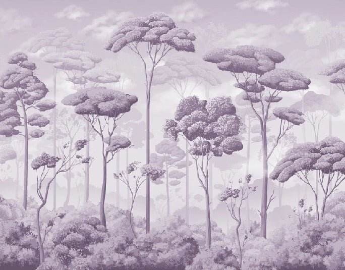 Papier peint panoramique pinède volupté violet