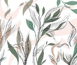 Papel pintado panorámico de flores gráficas