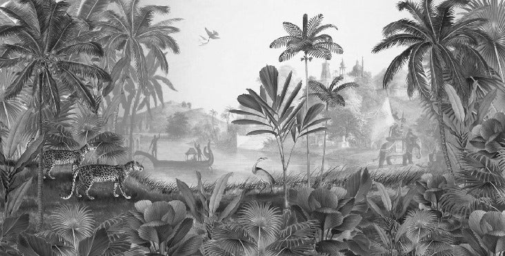 Papier peint panoramique ombres sauvages, XXL, tendance