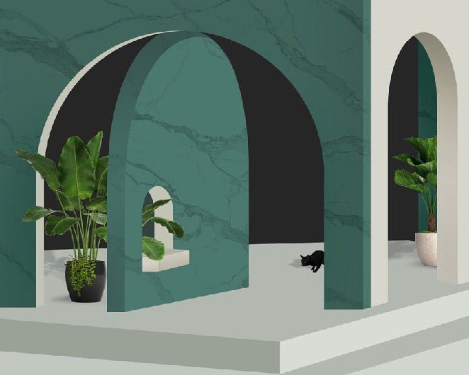 Papel pintado trampantojo de hotel