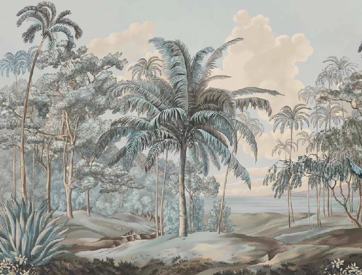 Papier peint paysage Célèbes bleuté, XXL, tendance