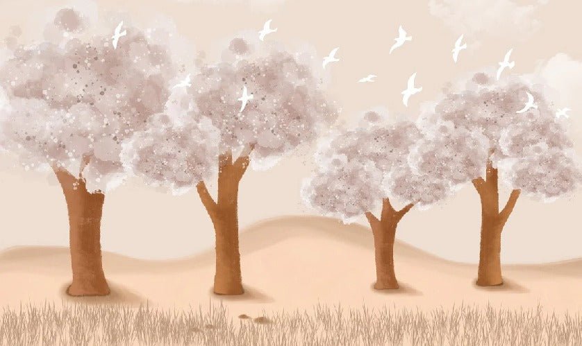 Papel pintado infantil suave de la sabana
