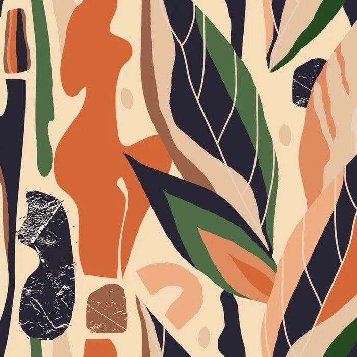 Papier peint mur végétal abstrait, XXL, tendance