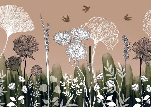 Papel pintado panorámico Floral addict