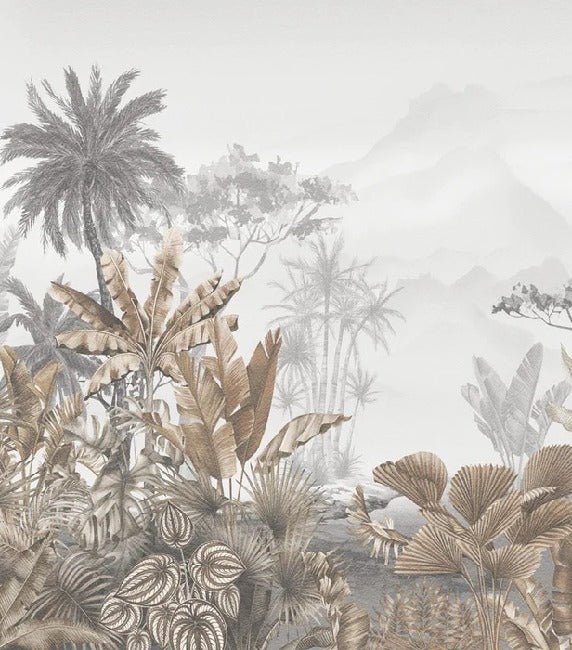 Papel pintado tropical sepia