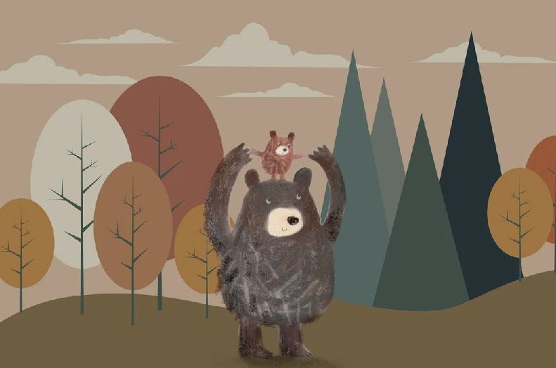 Papel pintado infantil oso pardo
