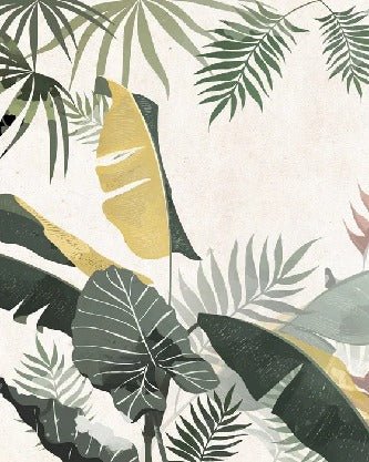 Papier peint sur mesure végétal vert jaune, XXL, tendance