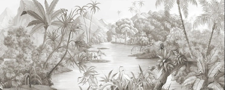 Pintoresco fondo de pantalla panorámico de la selva