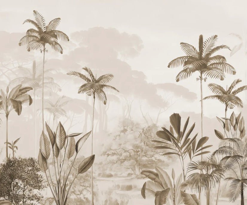 Papel pintado panoramico jungle eden sepia