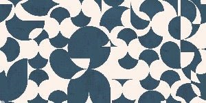 Papel pintado gráfico retro denim azul
