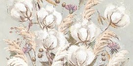 Papel pintado panorámico de flores de algodón