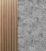 Papel pintado imitación hormigón y listones de roble