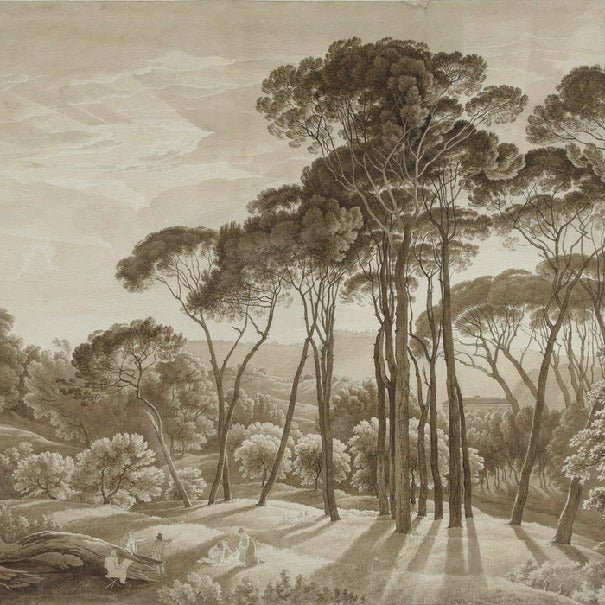 Papel pintado Paisaje panorámico italiano en ámbar