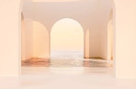 Papel pintado arco panorámico puesta de sol