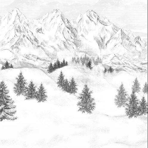 Papier peint montagne sommets de Chamonix, XXL, tendance