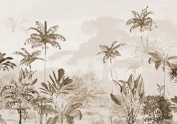 Papel pintado panoramico jungle eden sepia