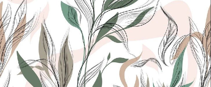 Papel pintado panorámico de flores gráficas