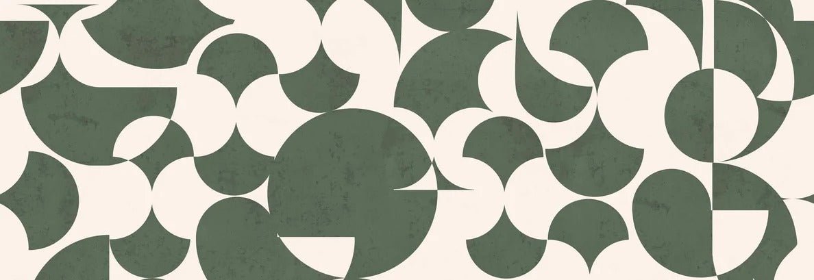 Papel pintado gráfico retro verde