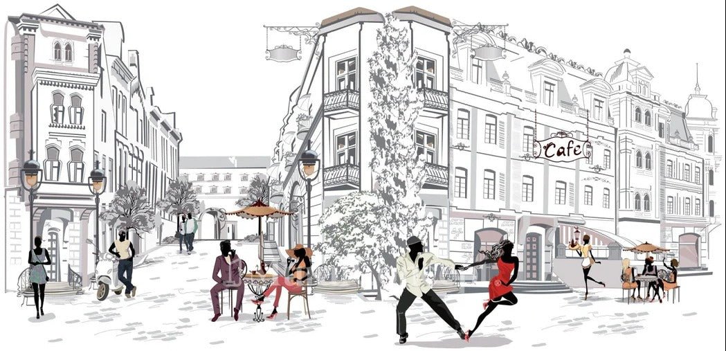 Papier peint panoramique balade parisienne, XXL, tendance