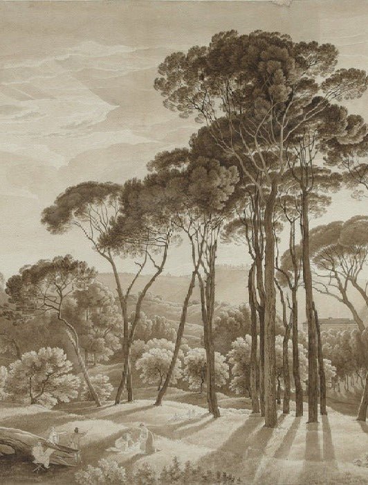 Papel pintado Paisaje panorámico italiano en ámbar
