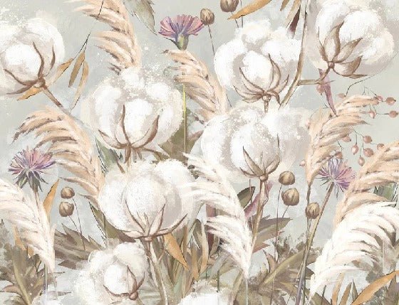 Papier peint panoramique fleur coton