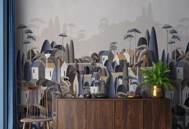 Papier peint village maisons exotiques, XXL, tendance