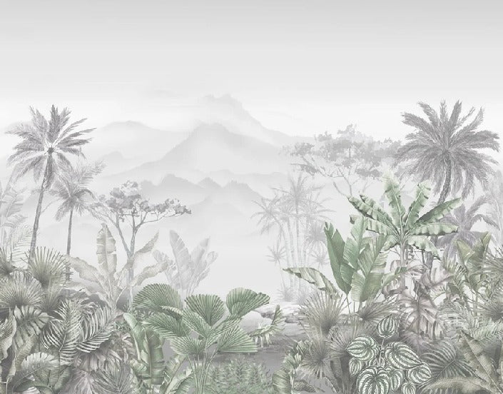 Papier peint tendance tropical vert, XXL, tendance