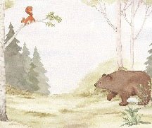 Tierno papel pintado infantil Oso en el bosque