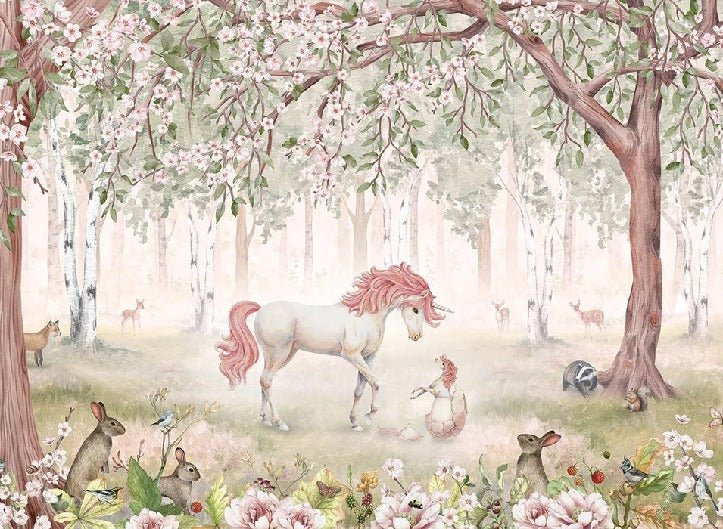Papel pintado de Niña hada unicornio
