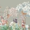 Papel pintado Dormitorio infantil naturaleza mágica salvia
