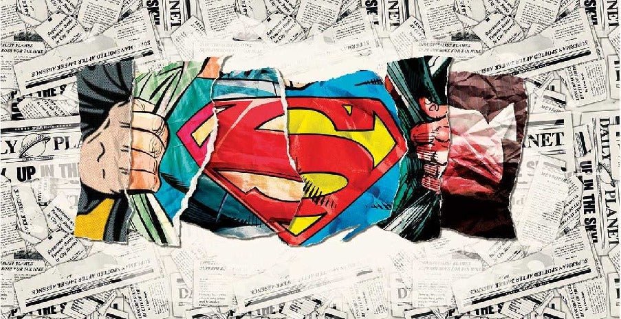 Papel pintado panoramica heroe superman comic ecu S periodico