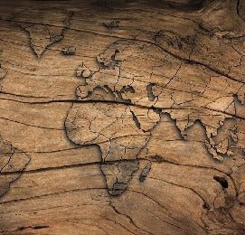 Papier peint Wood & Map, XXL, tendance