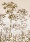 Papel pintado Naturaleza pinar sepia