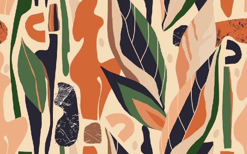 Papel pintado vegetal abstracto