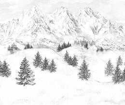 Papier peint montagne sommets de Chamonix, XXL, tendance