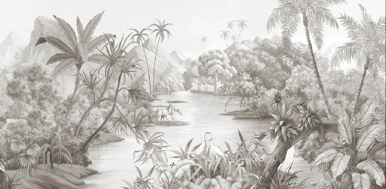 Pintoresco fondo de pantalla panorámico de la selva