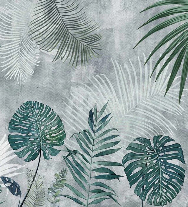 Papel pintado Jungla biofílica monocroma