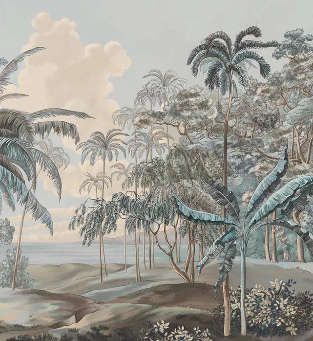 Papier peint paysage Célèbes bleuté, XXL, tendance